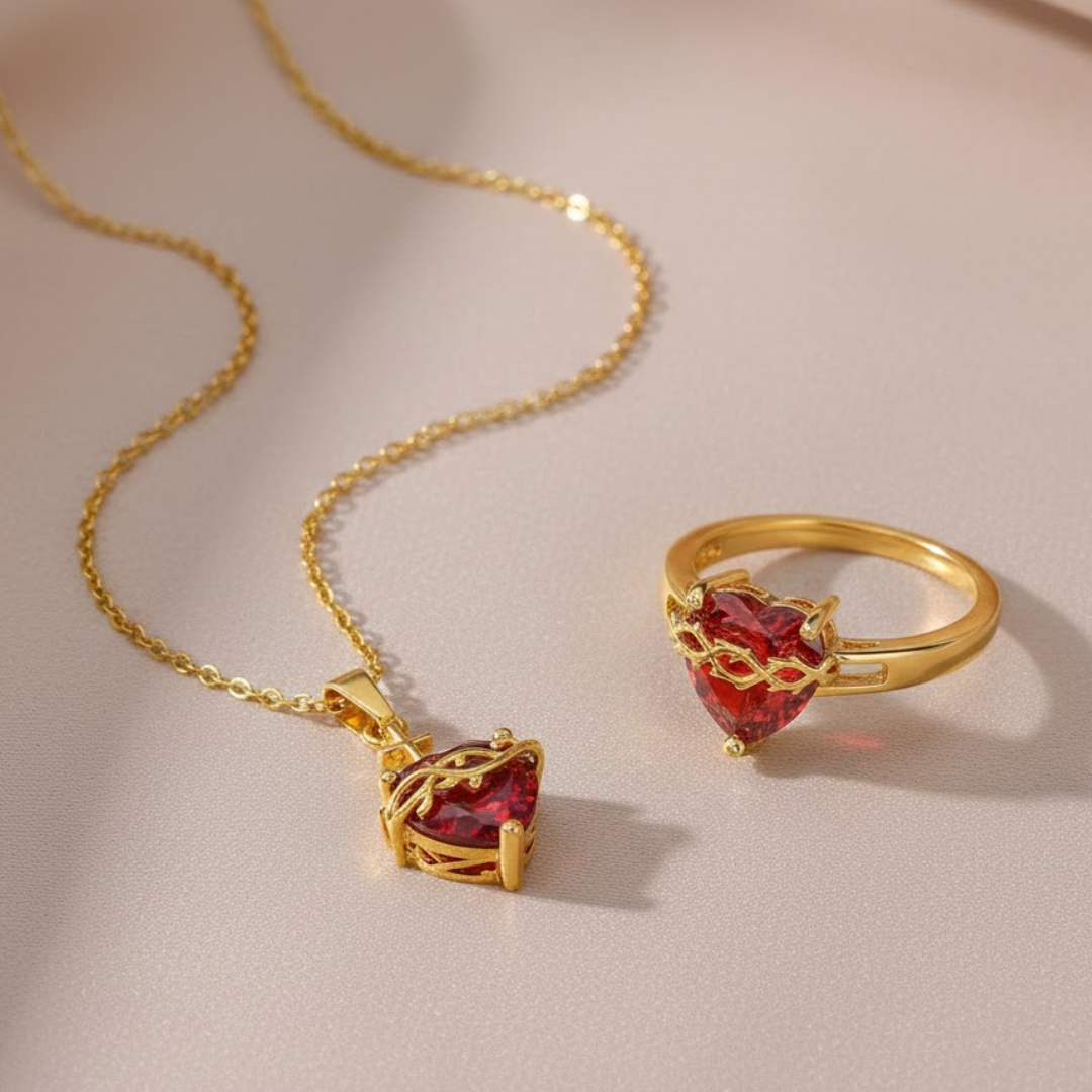 Set Collar y Anillo Sagrado Corazón